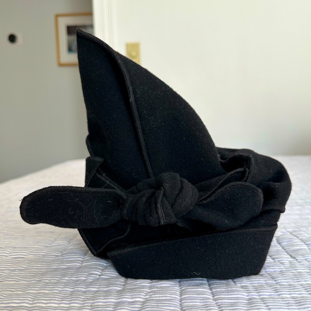 Amy Downs “The Turban” Hat in Black Cashmere